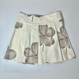 Pink Tartan Size 8 Floral Black & White Design Skirt 18” Cotton
